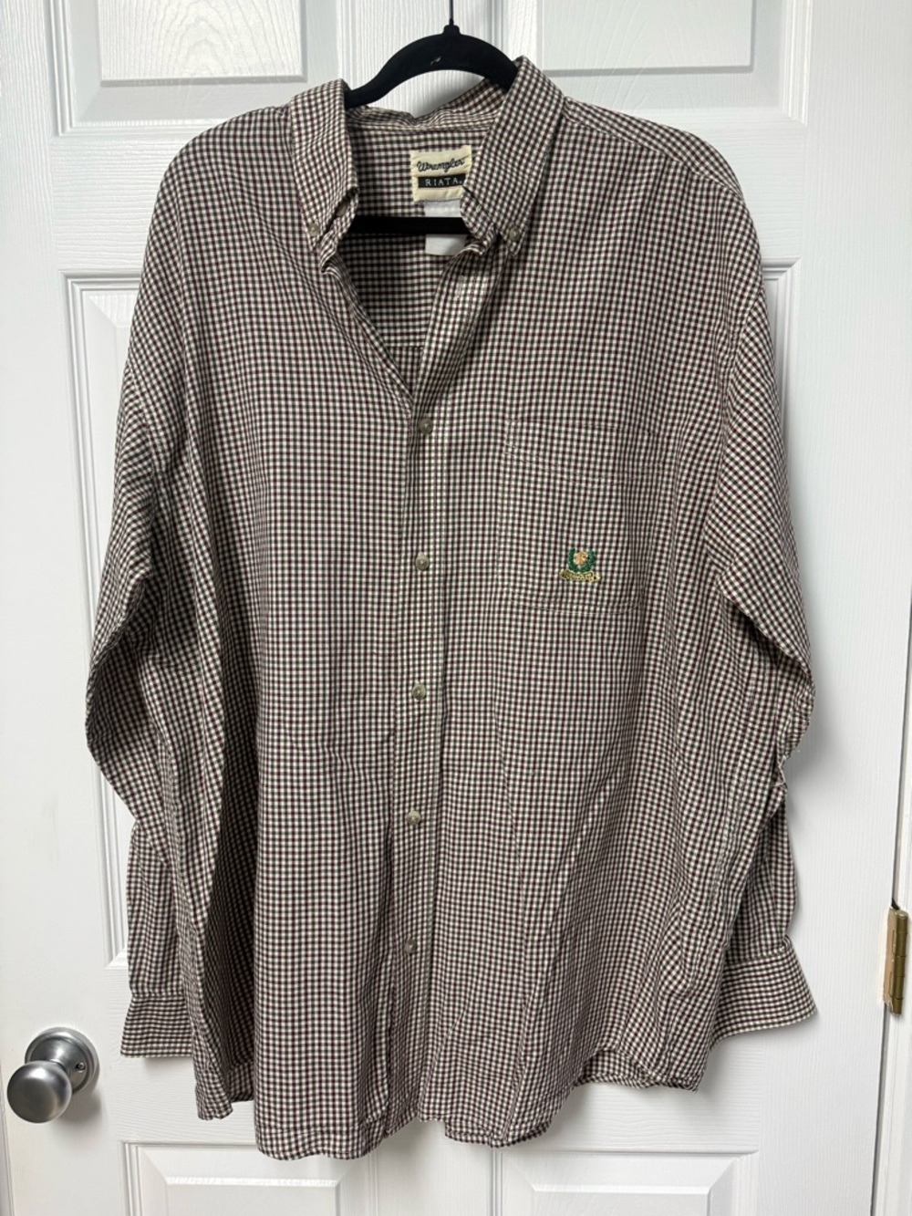 Wrangler Brown Check Long-Sleeve Button-Down Shirt